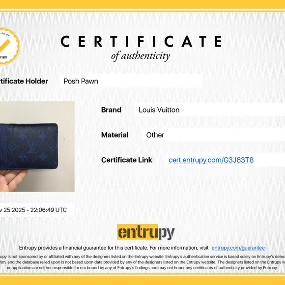 Authentic Louis Vuitton Cobalt Blue Monogram Taigarama Wallet - Picture 6 of 6